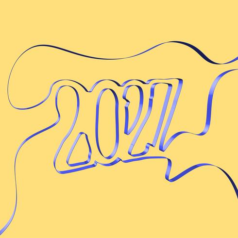 Abstract ribbon forms a year, vector illustration