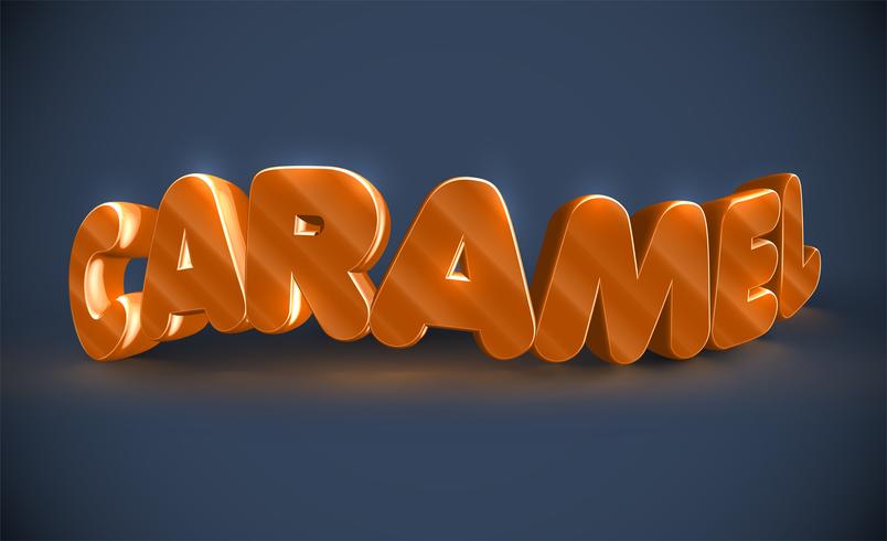 3D typography - caramel, vector