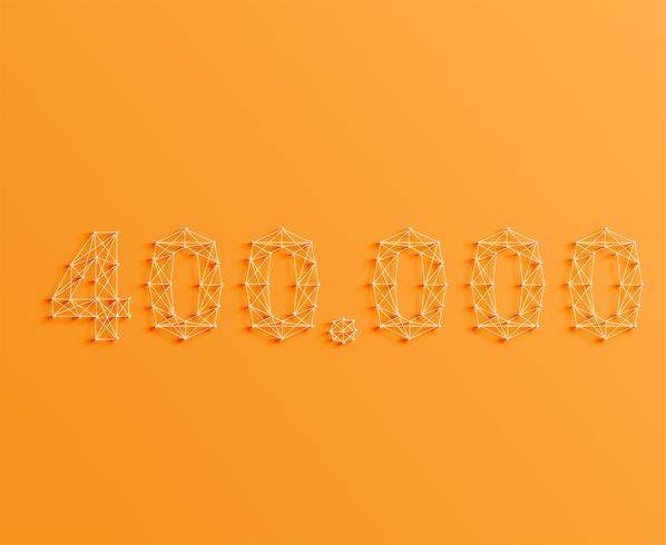A number made by pins and lines, 3D and realistic, vector
