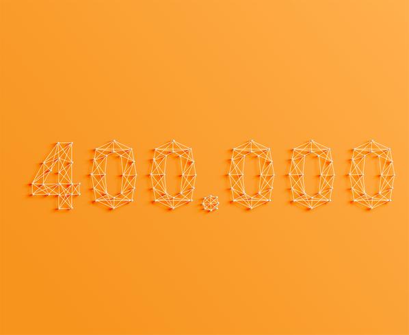 A number made by pins and lines, 3D and realistic, vector