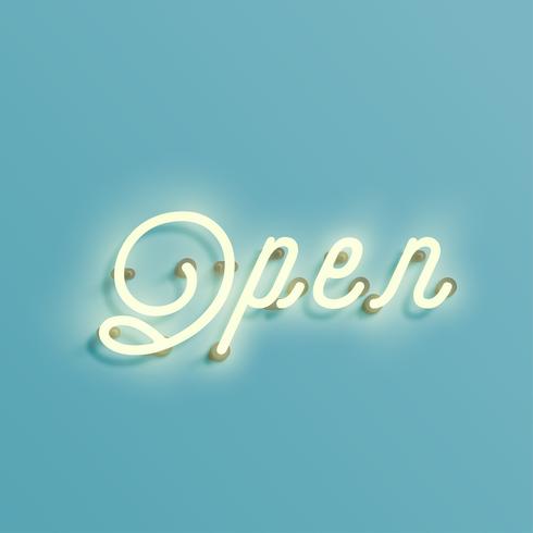 Neon sign from a typeface, vector