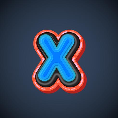 Comic font character, vector