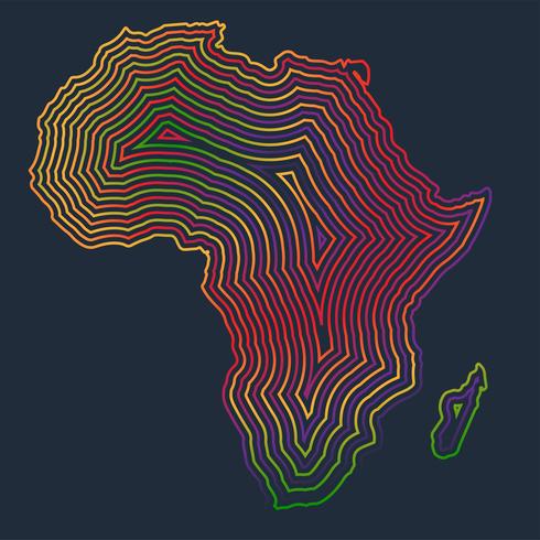 África colorida hecha por trazos, vector