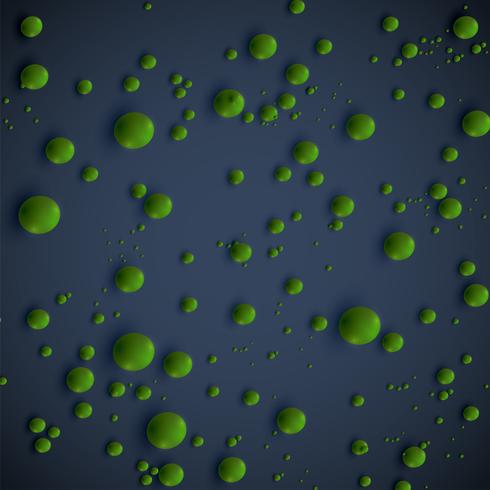 Realistic green bubbles, vector