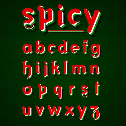 Modern 'Spicy font for any use, vector illustration