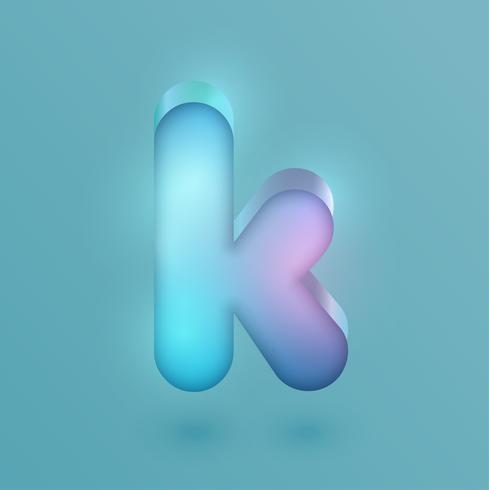 3D realistic neon character, vector