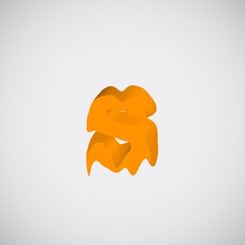 Melting orange character, vector