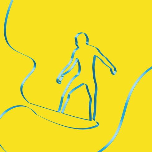 Colorful Ribbon Shapes A Surfer Vector Download Free Vectors Clipart Graphics Vector Art