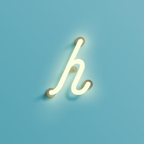 Realistic neon character from a typeset, vector