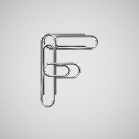 Linked paperclips forming a character, vector