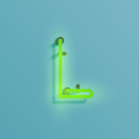 Realistic neon character from a typeset, vector