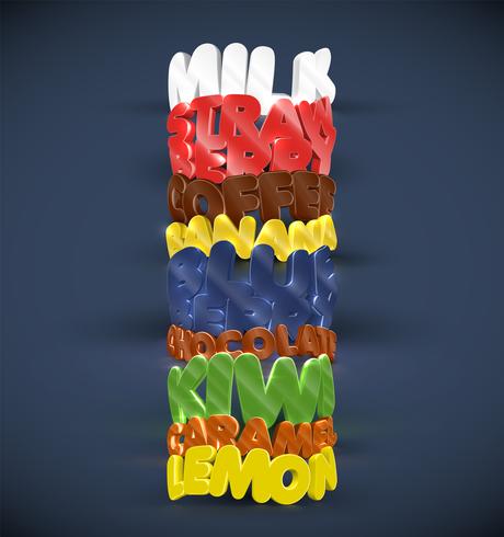 9 different flavour in 3D, vector set
