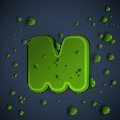 Green slime font, vector