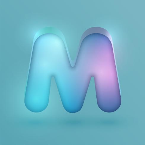 3D realistic neon character, vector