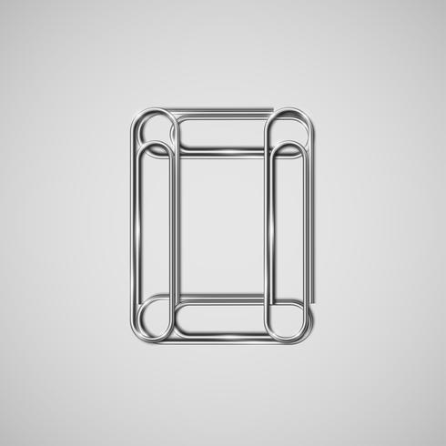 Linked paperclips forming a character, vector