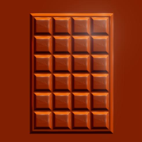 3D realistic chocolate bar, vector