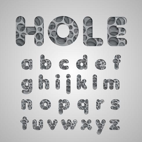 Layered 'hole' fontset, vector