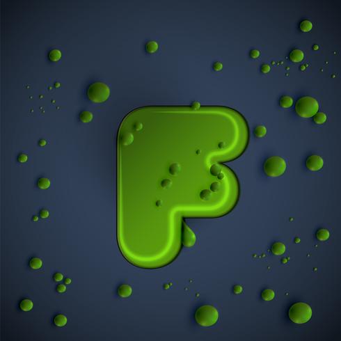 Green slime font, vector