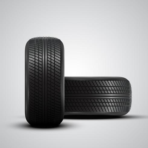 Realistic tires, vector illustration