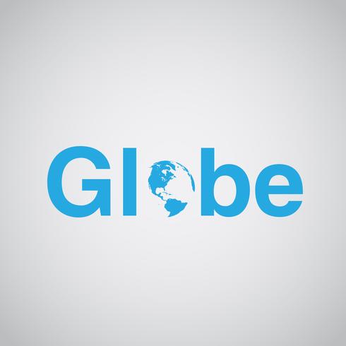 'Globe' text includes earth, vector illustration