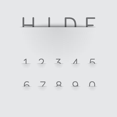 Hiding font with detailed pocket, vector