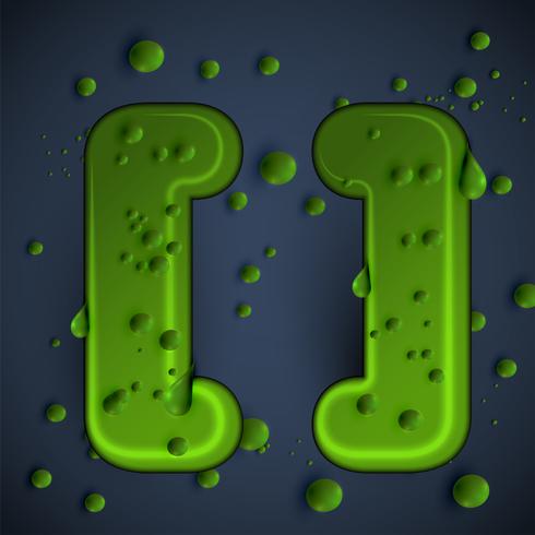 Green slime font, vector