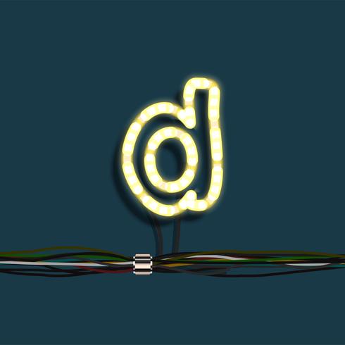 Neon garland letter, vector