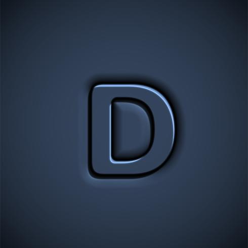 Pressed font character, vector illustration
