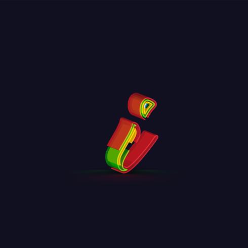 3D colorful character from a fontset, vector