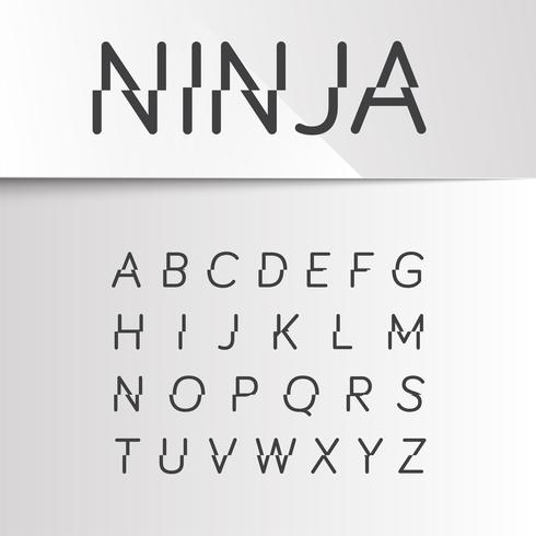 Ninja divided font, vector