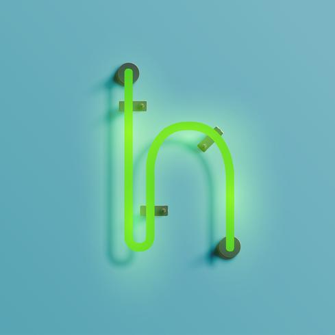 Realistic neon character from a typeset, vector