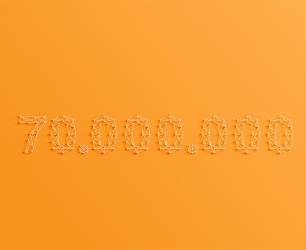 A number made by pins and lines, 3D and realistic, vector