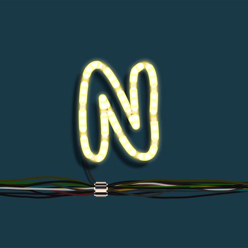 Neon garland letter, vector