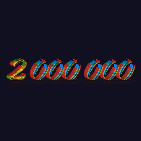 3D colorful character from a fontset, vector