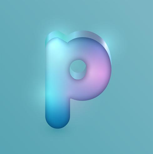 3D realistic neon character, vector