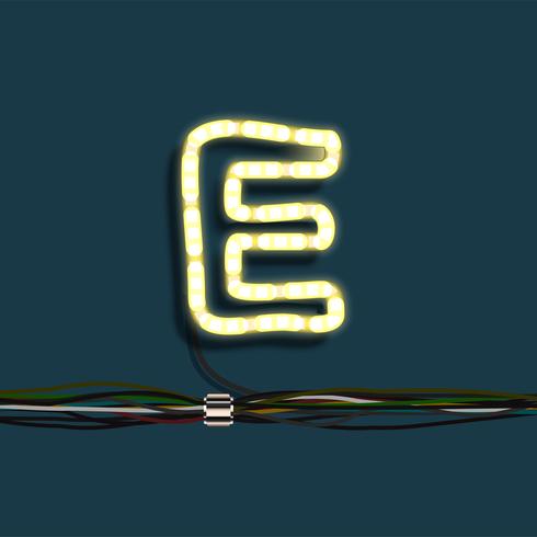 Neon garland letter, vector