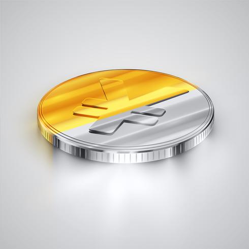 Realistic coin, vector illustration