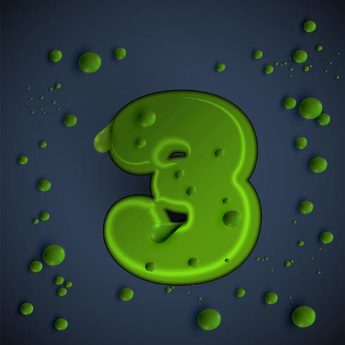 Green slime font, vector