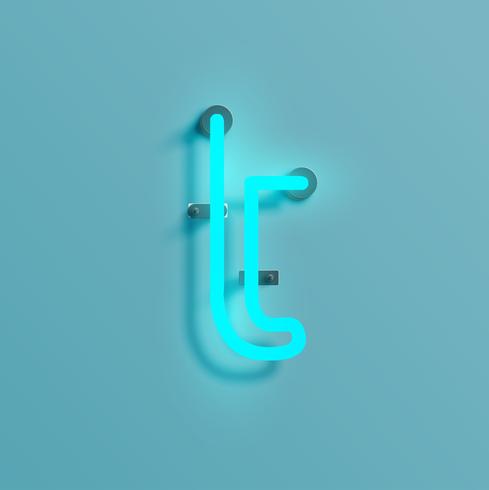 Realistic neon character from a typeset, vector