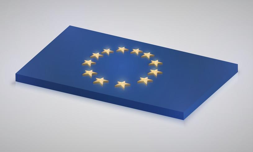 Bandera de la Unión Europea en 3D, vector