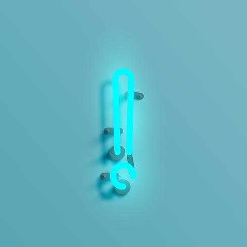 Realistic neon character from a typeset, vector