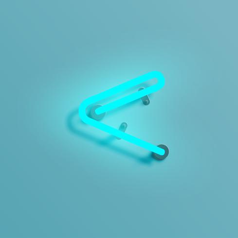 Realistic neon character from a typeset, vector