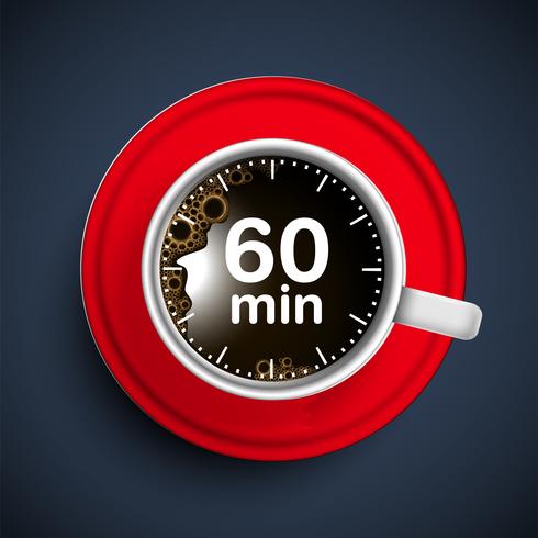 Realistic coffee time illustration, vector