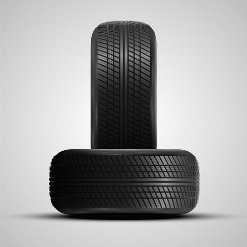 Realistic tires, vector illustration