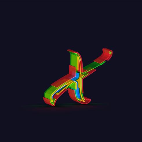 3D colorful character from a fontset, vector