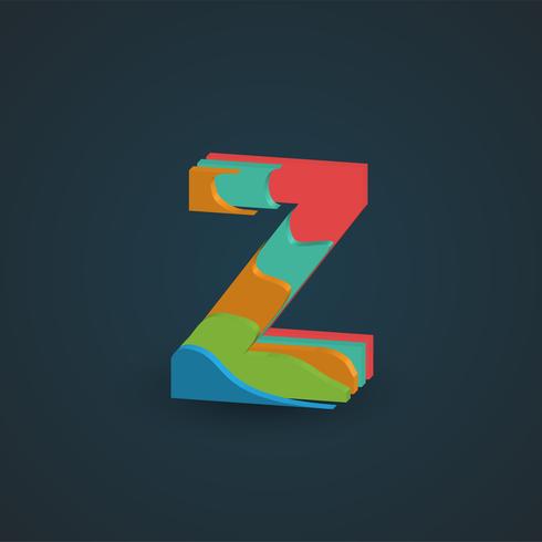 3D colorful layered character from a fontset, vector 317689 Vector Art ...