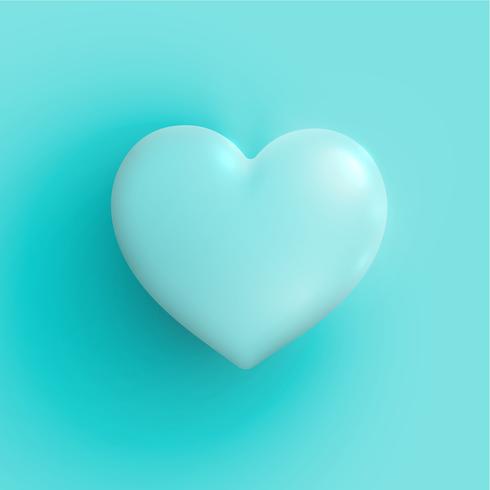 Pastel coloured 3D hearts, vector illustration