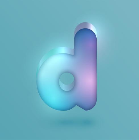 3D realistic neon character, vector