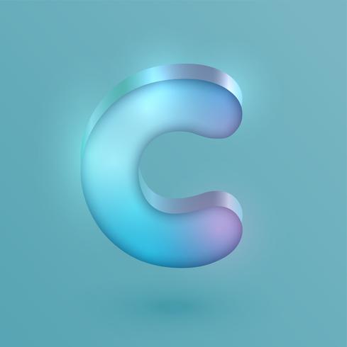 3D realistic neon character, vector
