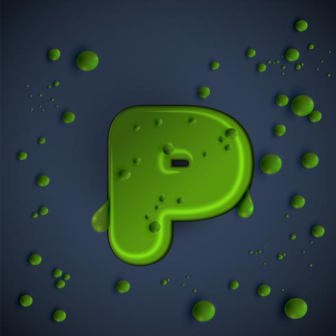 Green slime font, vector